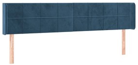 vidaXL Κεφαλάρι με Πτερύγια Σκούρο Μπλε 203x16x78/88 εκ. Βελούδινο
