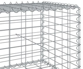 Συρματοκιβώτιο με Κάλυμμα 500x100x50εκ. από Γαλβανισμένο Χάλυβα - Ασήμι