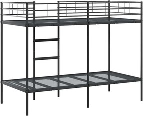 vidaXL Κουκέτα χωρίς στρώμα Μαύρο 90x190 cm Ατσάλι