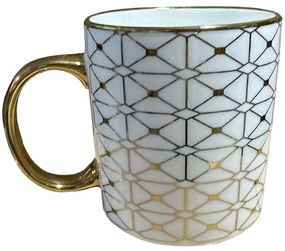 Κούπα Goldie 028841 8x8x11cm White-Gold Πορσελάνη