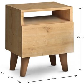 Κομοδίνο Luce Megapap χρώμα oak 40x30x47,6εκ.