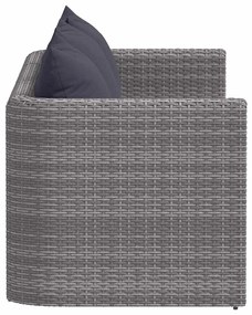 vidaXL Σαλόνι Κήπου 3 Τεμαχίων Γκρι από Συνθετικό Ρατάν με Μαξιλάρια