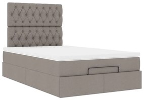 vidaXL Οθωμανικό κρεβάτι με στρώμα Taupe 120x200cm ύφασμα