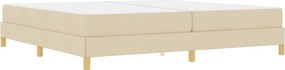 vidaXL Κρεβάτι με ελατήρια με στρώμα Κρεμ 200 x 200 cm ύφασμα
