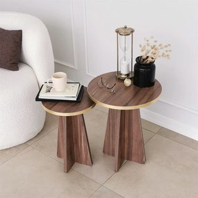 Coffee Table Set Mushroom 2 - Gold, Walnut Gold
Walnut