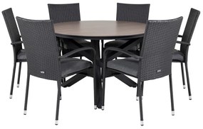 Σετ Τραπέζι και καρέκλες Dallas 3692, HPL, Μέταλλο, Πλαστικό ψάθινο, Μαξιλάρι καθίσματος: Ναι | Epipla1.gr
