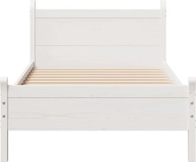 vidaXL Σκελετός Κρεβ. Χωρίς Στρώμα Λευκό 75x190 εκ Μασίφ Πεύκο