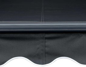 vidaXL Χειροκίνητη τέντα με ηλιακό LED 3 x 2,5 m Ανθρακί