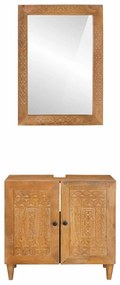 vidaXL Σετ Επίπλων Μπάνιου Επιτοίχιο 2 pcs Καφέ 62 x 33 x 58 εκ.