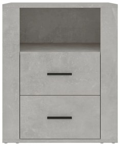 vidaXL Κομοδίνο Γκρι Σκυρ. 50 x 36 x 60 εκ. από Επεξεργασμένο Ξύλο