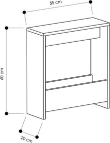 Τραπεζάκι βοηθητικό Simpi Megapap χρώμα λευκό 55x20x60εκ.