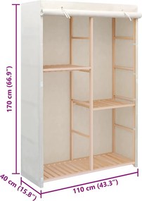 vidaXL Ντουλάπα Ρούχων με 3 Ράφια 110 x 40 x 170 εκ.