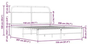 ΠΛΑΙΣΙΟ ΚΡΕΒΑΤΙΟΥ ΧΩΡ. ΣΤΡΩΜΑ SONOMA ΔΡΥΣ 150X200ΕΚ. ΕΠ. ΞΥΛΟ 4100412