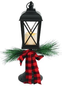 Χριστουγεννιάτικο Φανάρι Led Με Μπαταρία Aca Black Lantern X0711149
