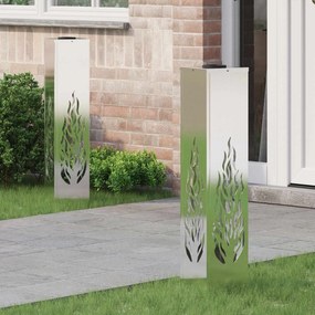 vidaXL Ηλιακό LED Φως Δρόμου 2 pcs Ασημί Ανοξείδωτο ατσάλι