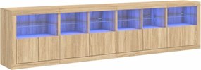 vidaXL Μπουφές με LED Sonoma Δρυς 283 x 37 x 67 εκ.