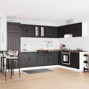 vidaXL Ντουλάπα Κουζίνας με πόρτα Lucca 2 pcs Μαύρο 80 x 46 x 81.5 εκ