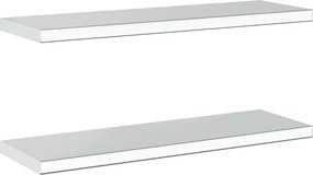 vidaXL Ράφια Τοίχου 2Τεμ. Ασημί 75x23,5 εκ. Ανοξείδωτο Ατσάλι