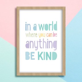 Παιδικό Πόστερ Be Kind KD21 22x31cm Λευκό Κάδρο PVC (με πόστερ)