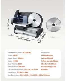 VEVOR Meat Slicer 180W 7.5&quot; Electric Deli Food Slicer for Meat Bread Cheese