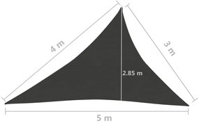 Πανί Σκίασης Ανθρακί  3 x 4 x 5 μ. από HDPE 160 γρ./μ² - Ανθρακί