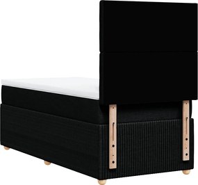 vidaXL Κρεβάτι Boxspring με Στρώμα Μαύρο 100 x 200 εκ. Υφασμάτινο