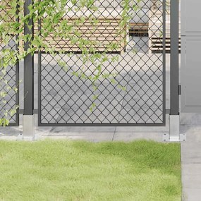 vidaXL Βάσεις στύλων τετράγωνες 4 τεμάχια Ασημί Γαλβανισμένος χάλυβας