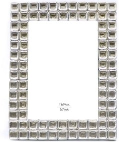 Κορνίζα Cubes 028379 18x1,6x22,5cm Silver Γυαλί,Polyresin