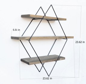 Ράφι Τοίχου Καρυδί / Μαύρο SEBRA 60x14x60