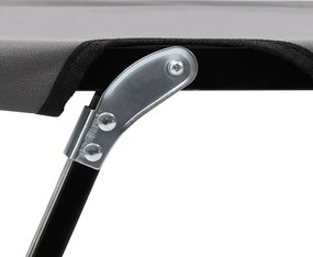 vidaXL Ξαπλώστρα Δύο Ατόμων Πτυσσόμενη Γκρι Ατσάλινη