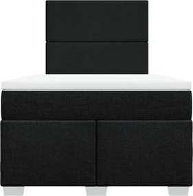 vidaXL Κρεβάτι Boxspring με Στρώμα Μαύρο 120x190 εκ. Υφασμάτινο
