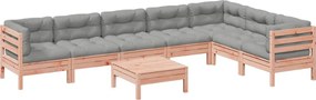 vidaXL Καναπές Κήπου Σετ 8 Τεμ. Μασίφ Ψευδοτσούγκα Ελάτης Μαξιλάρια