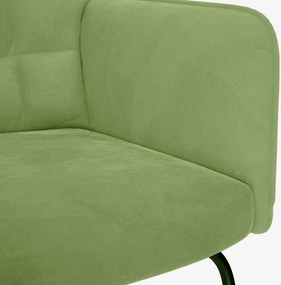 vidaXL Κουνιστή Πολυθρόνα Ανοιχτό Πράσινο Βελούδινη