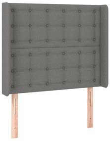 vidaXL Κρεβάτι Boxspring με Στρώμα &amp; LED Σκ.Γκρι 100x200 εκ Υφασμάτινο