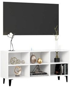 vidaXL Έπιπλο Τηλεόρασης Καπνιστή Λευκό 103,5x30x50 εκ Μεταλλικά Πόδια