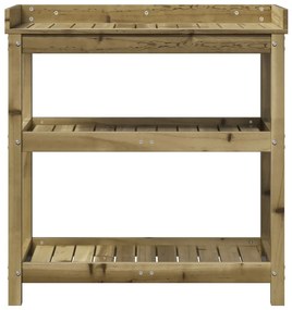 Τραπέζι Κηπουρικής με Ράφια 82,5x45x86,5 εκ. Εμποτ. Ξύλο Πεύκου - Καφέ