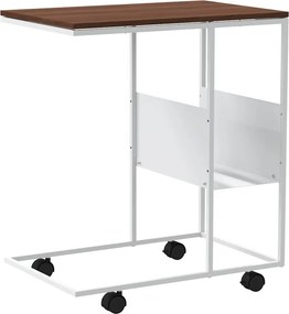 vidaXL Βοηθητικό Τραπέζι με Ρόδες Λευκό 55 x 36 x 63,5 εκ. Επεξ. Ξύλο