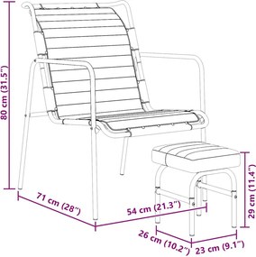 vidaXL Πολυθρόνα Relax Μαύρη από Γνήσιο Δέρμα Με Υποπόδιο