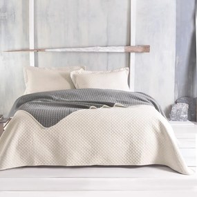 Κουβερλί Κάρμα (Σετ 2τμχ) Beige-Grey Ρυθμός Single 160x240cm Microfiber