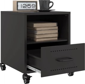 vidaXL Κομοδίνα 2 τεμ. Μαύρο 36x39x43,5 εκ. από Χάλυβα