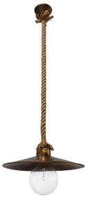 Φωτιστικό Οροφής Μονόφωτο Heronia Petra 31-0973 Rope/Bronze