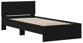 vidaXL Σκελετός Κρεβατιού Μαύρη δρυς 90 x 190 cm Επεξεργασμένο ξύλο
