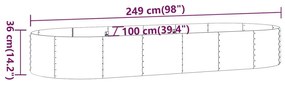 Ζαρντινιέρα Καφέ 249x100x36 εκ. Ατσάλι με Ηλεκτρ. Βαφή Πούδρας - Καφέ