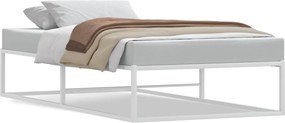 vidaXL Πλαίσιο κρεβατιού χωρίς στρώμα Λευκό 100x200 cm Μεταλλικό