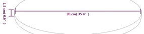 vidaXL Επιφάνεια Τραπεζιού Στρογγυλή Αν. Καφέ Ø90x1,5 εκ. Ξύλο Δρυς