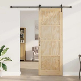 vidaXL Συρόμενη Πόρτα ORKDAL Καφέ 83 x 232 εκ. Μασίφ ξύλο πεύκου