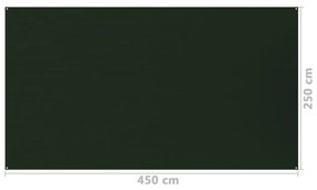vidaXL Χαλί Σκηνής Σκούρο Πράσινο 250 x 450 εκ.