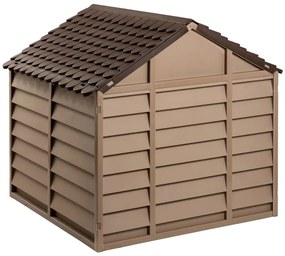 vidaXL Σπιτάκι Σκύλου Καφέ 86 x 84 x 82 εκ. από Πολυπροπυλένιο