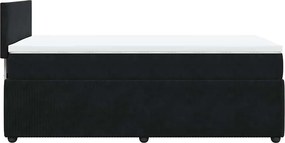 vidaXL Κρεβάτι Boxspring με Στρώμα Μαύρο 80 x 200 εκ. Βελούδινο