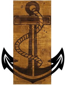 Διακοσμητικό Τοίχου Anchor 899SKL1339 41x58cm Walnut-Black Wallity Μέταλλο,Ξύλο